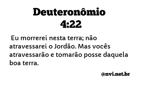 DEUTERONÔMIO 4:22 NVI NOVA VERSÃO INTERNACIONAL