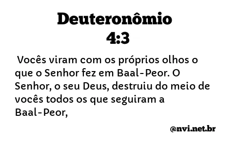 DEUTERONÔMIO 4:3 NVI NOVA VERSÃO INTERNACIONAL