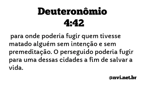 DEUTERONÔMIO 4:42 NVI NOVA VERSÃO INTERNACIONAL