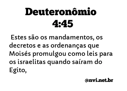 DEUTERONÔMIO 4:45 NVI NOVA VERSÃO INTERNACIONAL