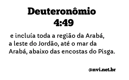 DEUTERONÔMIO 4:49 NVI NOVA VERSÃO INTERNACIONAL