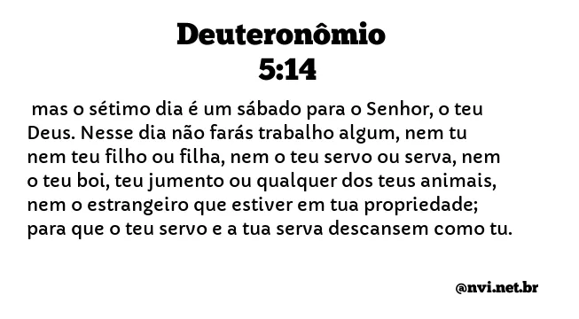 DEUTERONÔMIO 5:14 NVI NOVA VERSÃO INTERNACIONAL