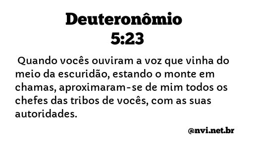 DEUTERONÔMIO 5:23 NVI NOVA VERSÃO INTERNACIONAL