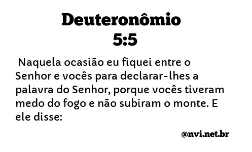 DEUTERONÔMIO 5:5 NVI NOVA VERSÃO INTERNACIONAL