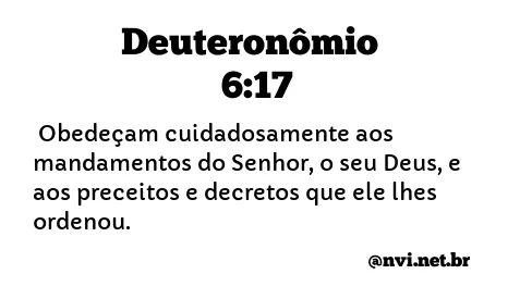 DEUTERONÔMIO 6:17 NVI NOVA VERSÃO INTERNACIONAL