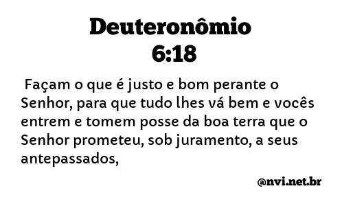 DEUTERONÔMIO 6:18 NVI NOVA VERSÃO INTERNACIONAL