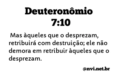 DEUTERONÔMIO 7:10 NVI NOVA VERSÃO INTERNACIONAL