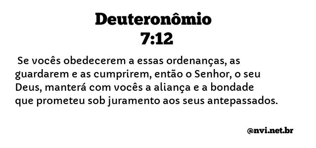 DEUTERONÔMIO 7:12 NVI NOVA VERSÃO INTERNACIONAL