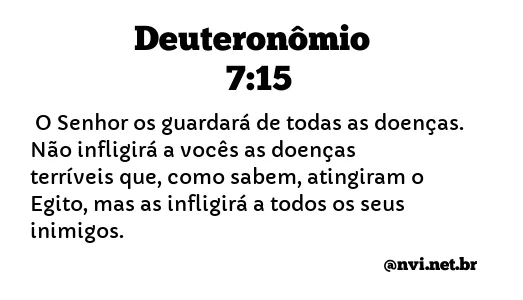 DEUTERONÔMIO 7:15 NVI NOVA VERSÃO INTERNACIONAL