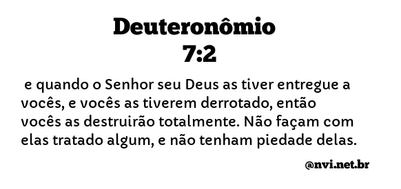 DEUTERONÔMIO 7:2 NVI NOVA VERSÃO INTERNACIONAL