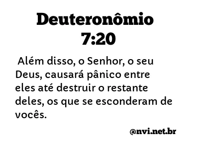 DEUTERONÔMIO 7:20 NVI NOVA VERSÃO INTERNACIONAL