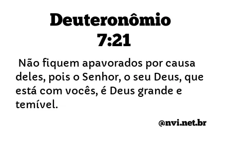 DEUTERONÔMIO 7:21 NVI NOVA VERSÃO INTERNACIONAL