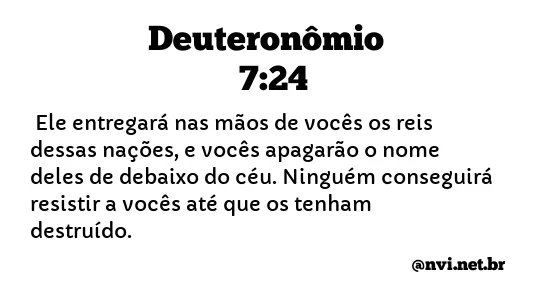 DEUTERONÔMIO 7:24 NVI NOVA VERSÃO INTERNACIONAL