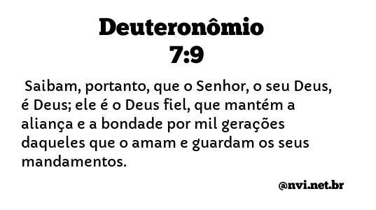 DEUTERONÔMIO 7:9 NVI NOVA VERSÃO INTERNACIONAL