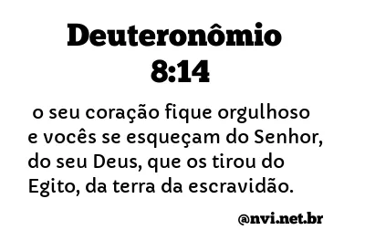 DEUTERONÔMIO 8:14 NVI NOVA VERSÃO INTERNACIONAL