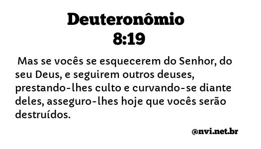 DEUTERONÔMIO 8:19 NVI NOVA VERSÃO INTERNACIONAL