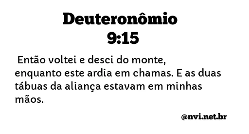 DEUTERONÔMIO 9:15 NVI NOVA VERSÃO INTERNACIONAL