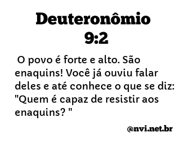 DEUTERONÔMIO 9:2 NVI NOVA VERSÃO INTERNACIONAL