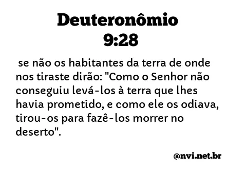 DEUTERONÔMIO 9:28 NVI NOVA VERSÃO INTERNACIONAL