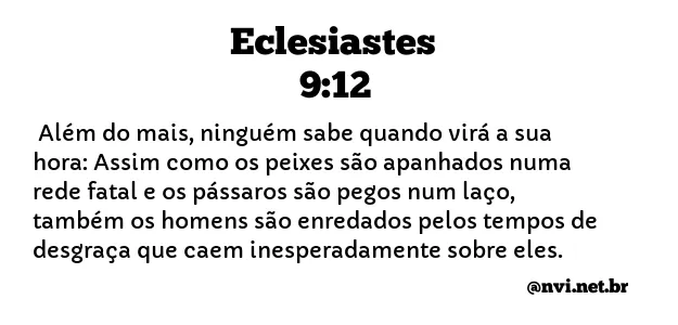 ECLESIASTES 9:12 NVI NOVA VERSÃO INTERNACIONAL