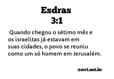 ESDRAS 3:1 NVI NOVA VERSÃO INTERNACIONAL