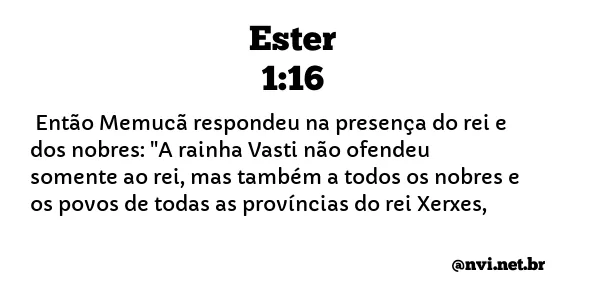 ESTER 1:16 NVI NOVA VERSÃO INTERNACIONAL