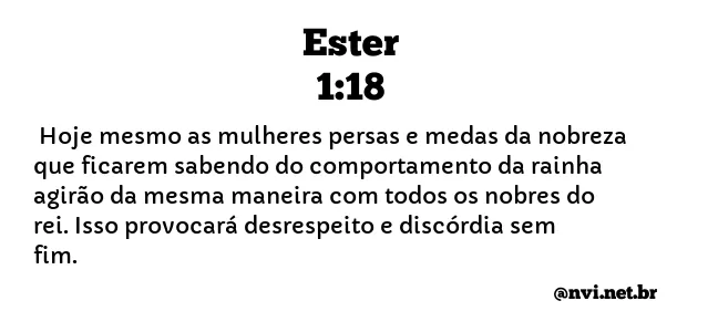 ESTER 1:18 NVI NOVA VERSÃO INTERNACIONAL