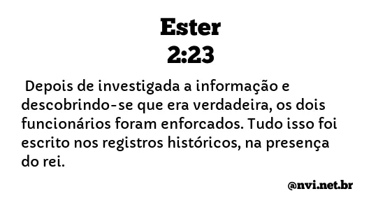 ESTER 2:23 NVI NOVA VERSÃO INTERNACIONAL