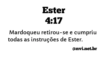ESTER 4:17 NVI NOVA VERSÃO INTERNACIONAL