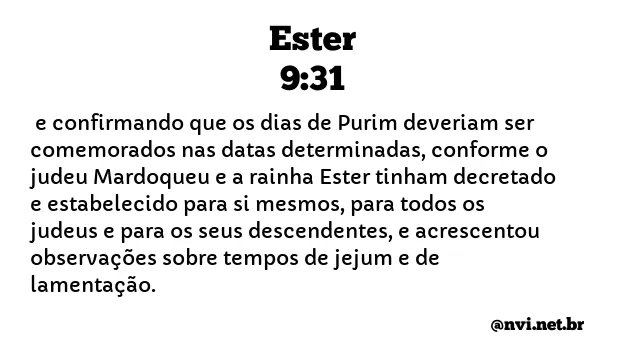 ESTER 9:31 NVI NOVA VERSÃO INTERNACIONAL