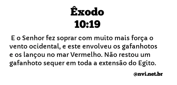 ÊXODO 10:19 NVI NOVA VERSÃO INTERNACIONAL