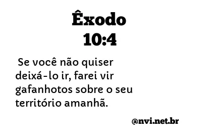 ÊXODO 10:4 NVI NOVA VERSÃO INTERNACIONAL