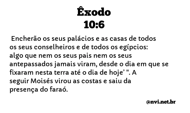 ÊXODO 10:6 NVI NOVA VERSÃO INTERNACIONAL