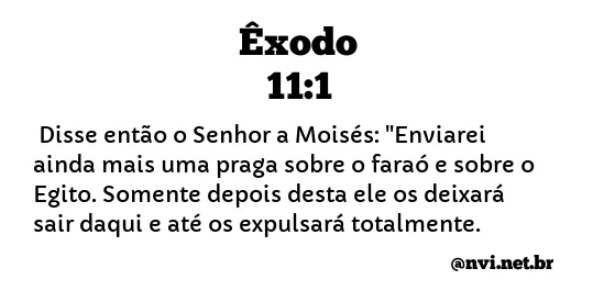 ÊXODO 11:1 NVI NOVA VERSÃO INTERNACIONAL