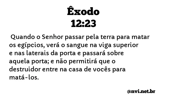 ÊXODO 12:23 NVI NOVA VERSÃO INTERNACIONAL