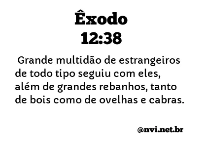 ÊXODO 12:38 NVI NOVA VERSÃO INTERNACIONAL