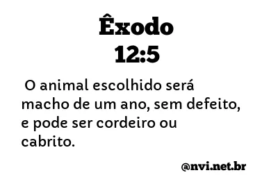 ÊXODO 12:5 NVI NOVA VERSÃO INTERNACIONAL