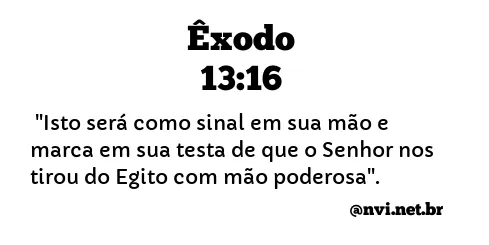 ÊXODO 13:16 NVI NOVA VERSÃO INTERNACIONAL