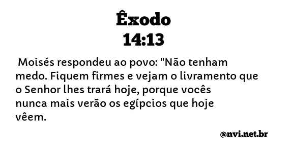 ÊXODO 14:13 NVI NOVA VERSÃO INTERNACIONAL