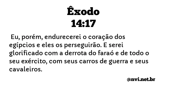 ÊXODO 14:17 NVI NOVA VERSÃO INTERNACIONAL