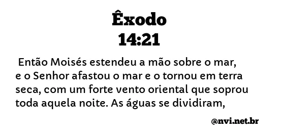 ÊXODO 14:21 NVI NOVA VERSÃO INTERNACIONAL