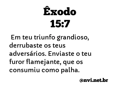 ÊXODO 15:7 NVI NOVA VERSÃO INTERNACIONAL