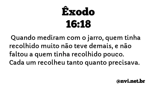 ÊXODO 16:18 NVI NOVA VERSÃO INTERNACIONAL