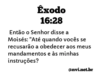 ÊXODO 16:28 NVI NOVA VERSÃO INTERNACIONAL