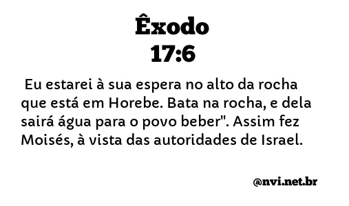 ÊXODO 17:6 NVI NOVA VERSÃO INTERNACIONAL