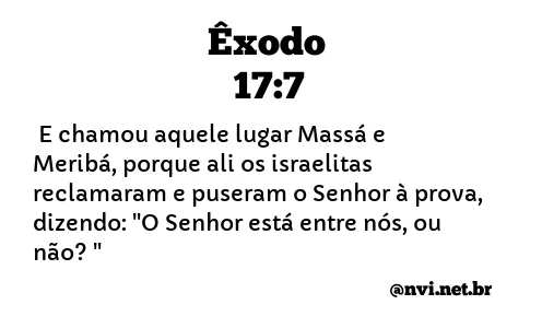 ÊXODO 17:7 NVI NOVA VERSÃO INTERNACIONAL