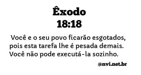 ÊXODO 18:18 NVI NOVA VERSÃO INTERNACIONAL