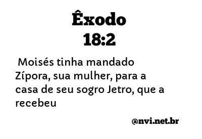 ÊXODO 18:2 NVI NOVA VERSÃO INTERNACIONAL