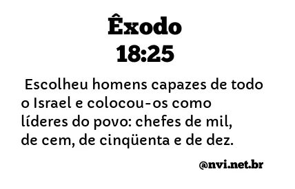 ÊXODO 18:25 NVI NOVA VERSÃO INTERNACIONAL