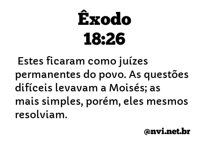 ÊXODO 18:26 NVI NOVA VERSÃO INTERNACIONAL